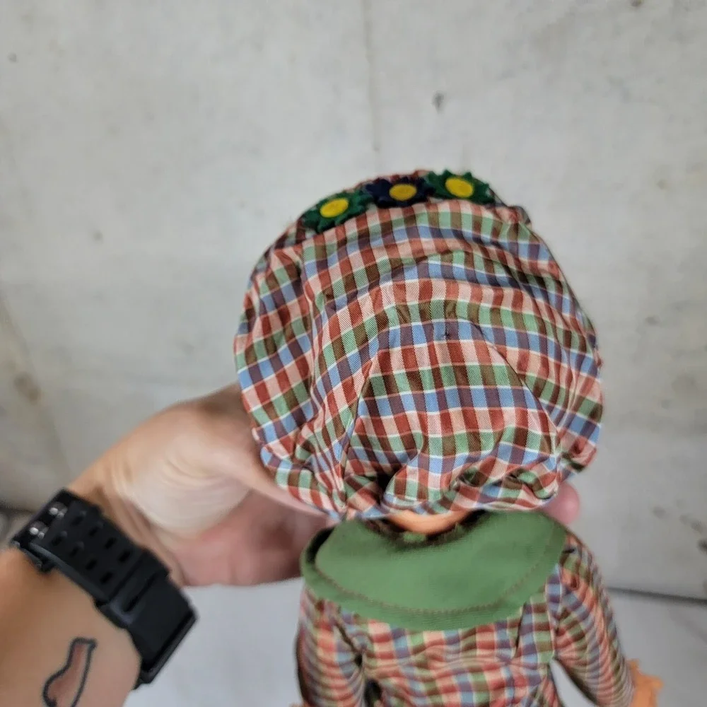 Vintage Ideal Velvet  Doll‎ PLAID HAT Skirt Dress Sears? Aftermarket Homemade?